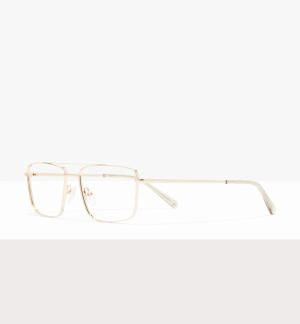 Gold Aviator Metal Prescription Eyeglasses by BonLook