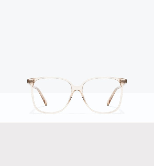 Lunettes œil-de-chat en écaille avec un mélange d'accents roses, noirs et transparents.